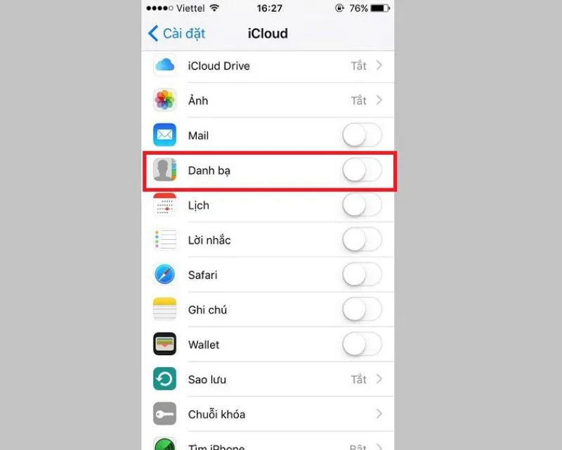 Cách đồng bộ danh bạ trên iphone 6s trong mục danh bạ