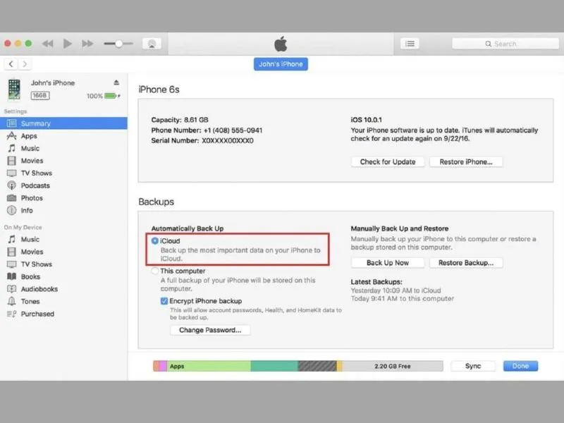 cách đồng bộ tin nhắn giữa 2 iPhone bằng iTunes 