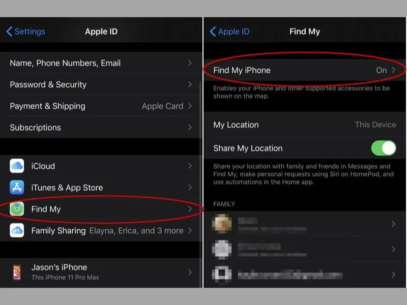 Bật chế độ Find my phone trên iPhone 
