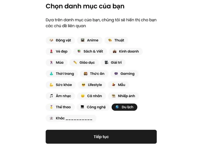 chon danh muc de gan link bio san pham tren tiktok