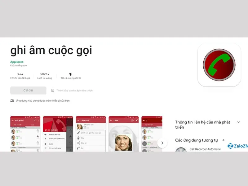 Phần mềm Automatic Call Recorder Appliqato