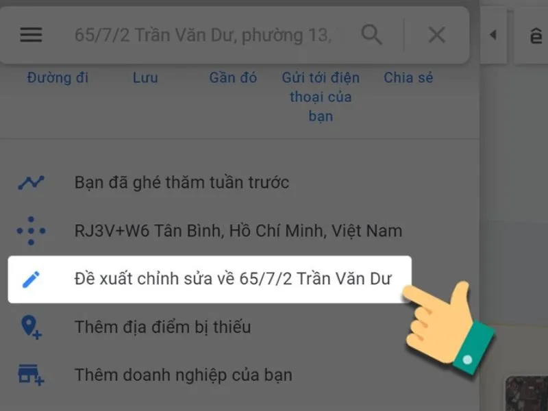 Chọn vào đề xuất Cách ghim vị trí trên Google Map