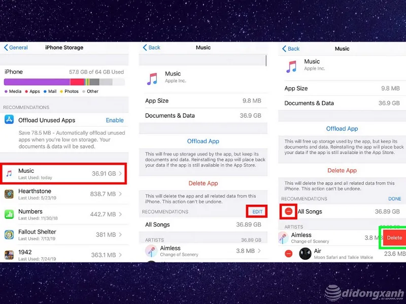 cách giải phóng dung lượng iphone