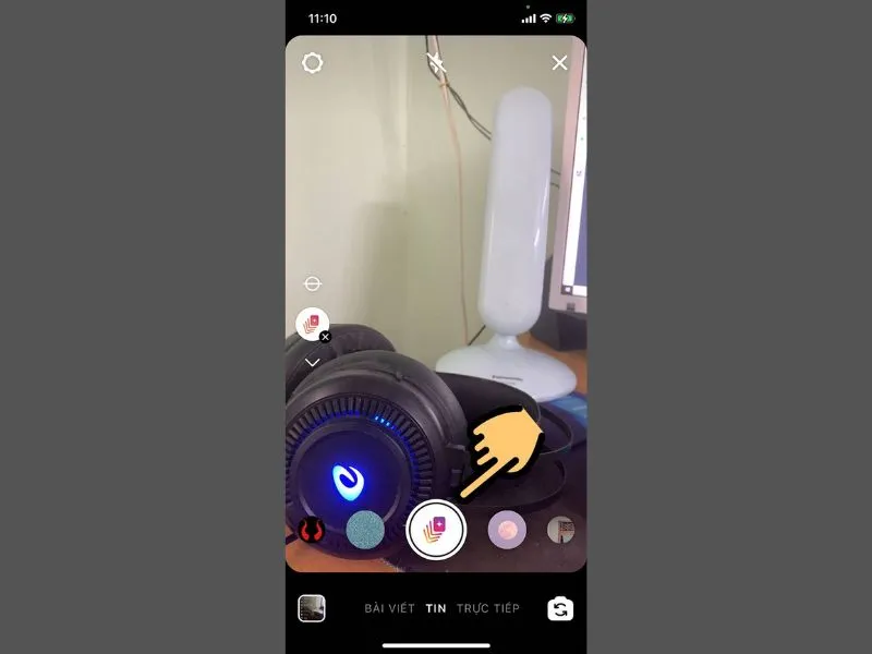 Cách hẹn giờ chụp ảnh trên Instagram iPhone bằng nút chụp ở giữa màn hình