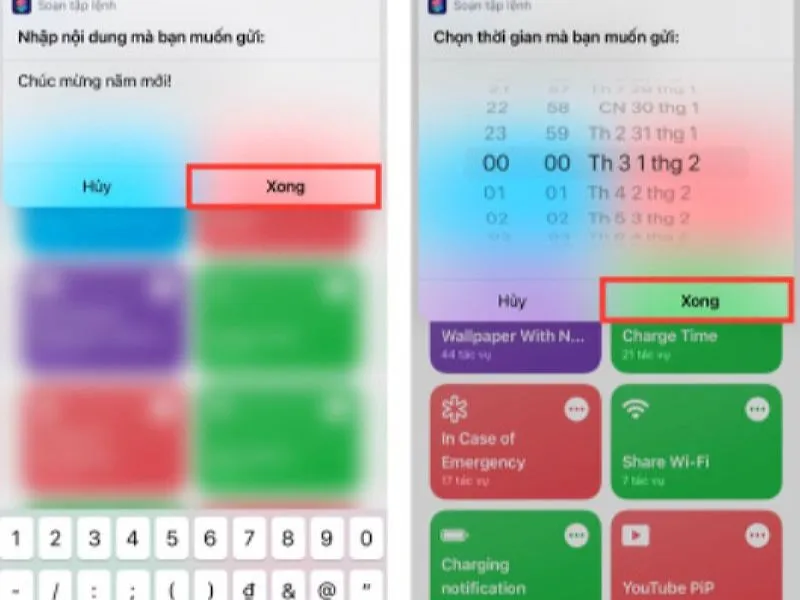 Thiết lập thời gian gửi