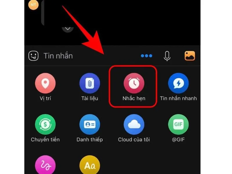 Chọn mục “Nhắc nhở”