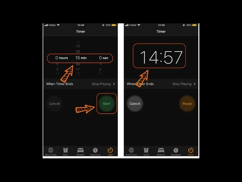 Hoàn tất cách hẹn giờ tắt điện thoại iPhone bằng phần mềm Timer