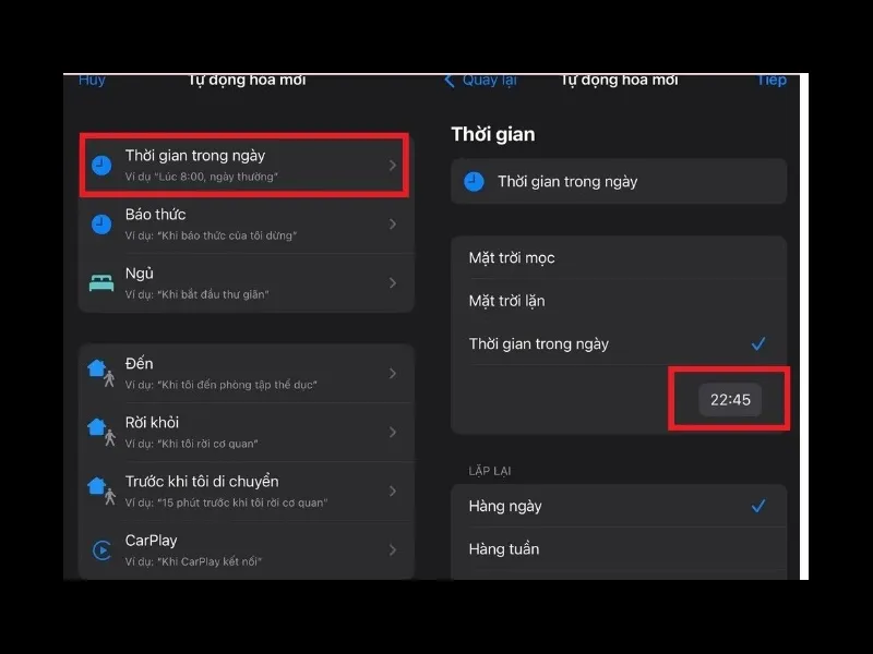 Hãy điều chỉnh thời gian phù hợp 
