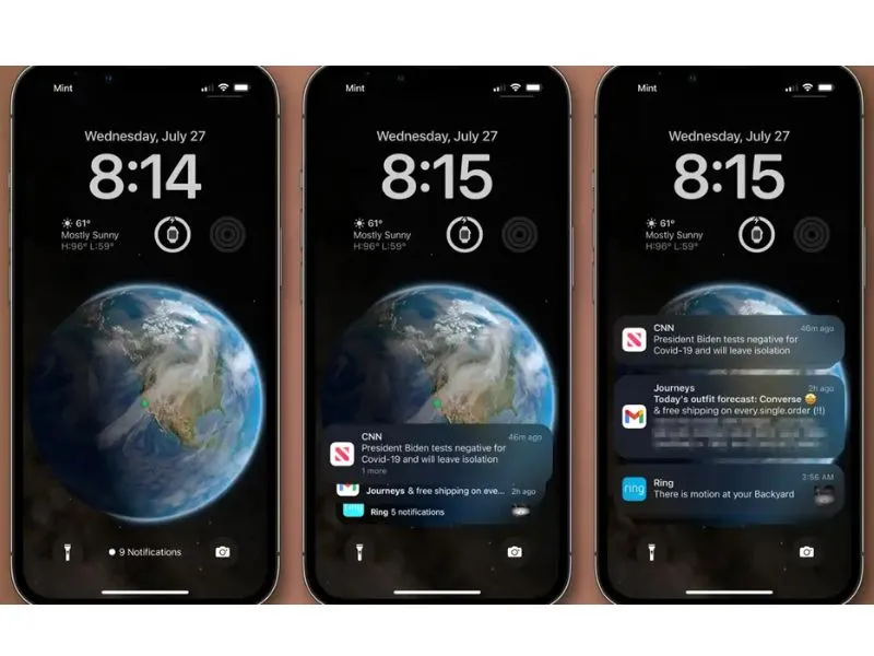 Hiển thị thông báo trên màn hình khóa của điện thoại iPhone