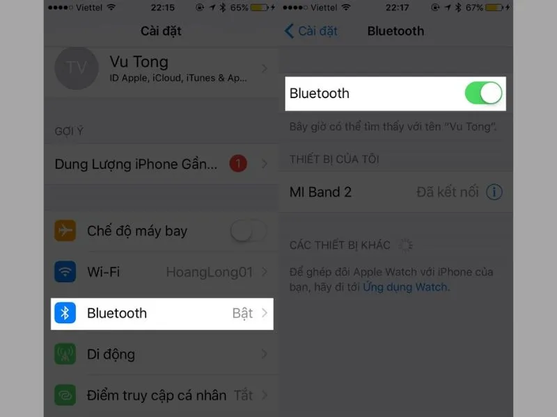 Cách bật bluetooth trên iphone