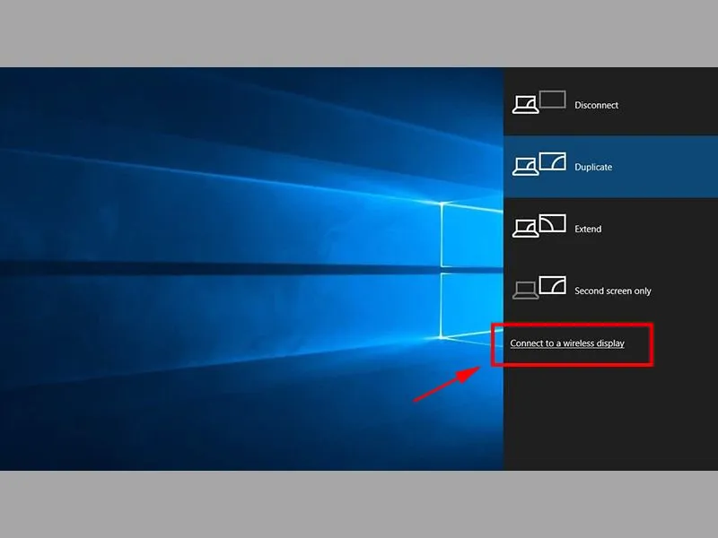 Chọn Duplicate sau khi nhấn tổ hợp Windows + P