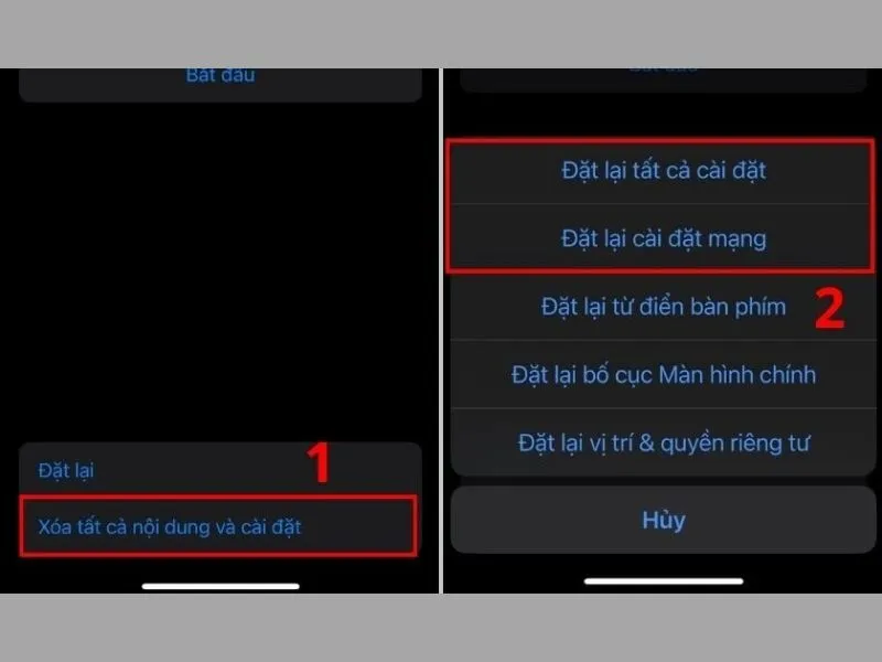 Lựa chọn loại đặt lại phù hợp với mục đích của từng cá nhân 