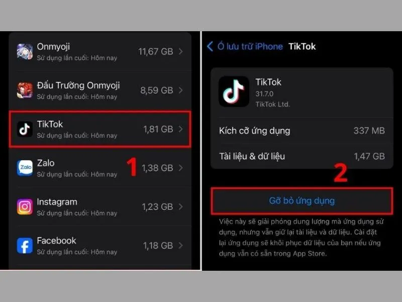 Xóa dữ liệu tạm thời và ứng dụng không cần thiết để trống dung lượng bộ nhớ 