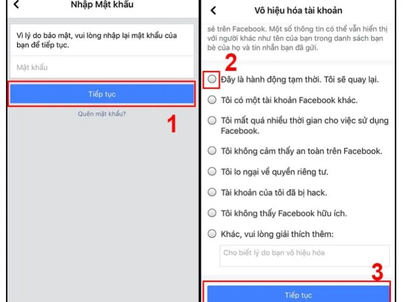 Nêu lý do muốn khóa
