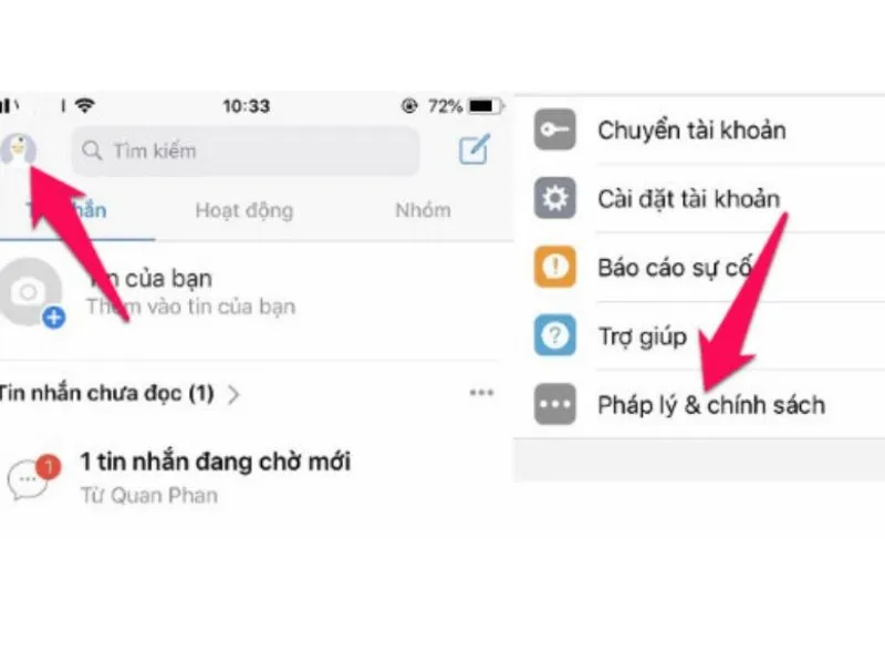 Cách khóa Facebook tạm thời trên iPhone trên mess