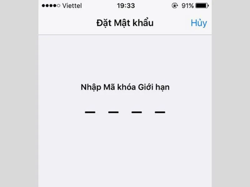 Nhập mã khóa giới hạn
