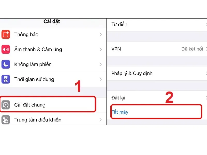 Chọn chế độ “Tắt máy”
