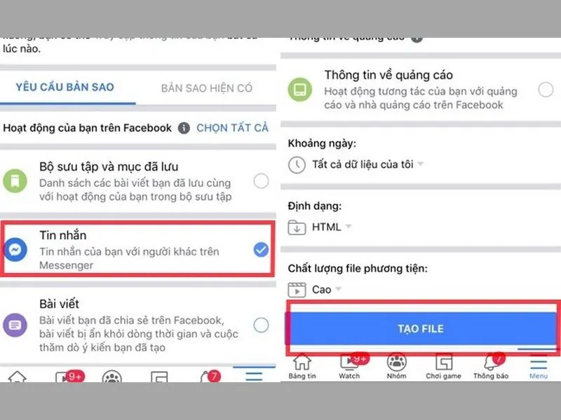Tạo file dữ liệu cần thiết