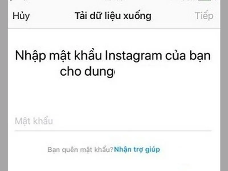 Cách khôi phục tin nhắn instagram trên iPhone - Nhập mật khẩu