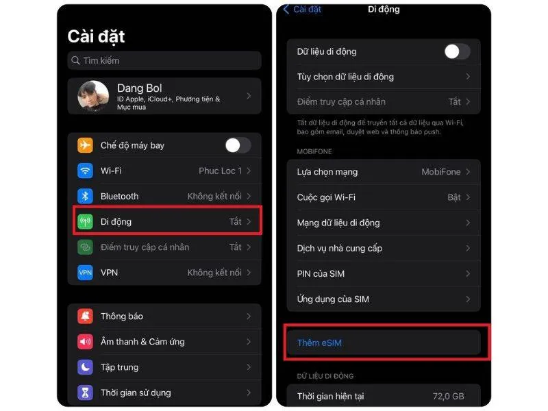 Thực hiện kiểm tra Sim điện tử theo các bước cơ bản