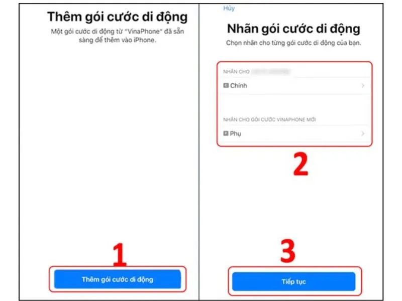Click chọn nhãn cước di động là xong Cách kiểm tra điện thoại có Esim hay không