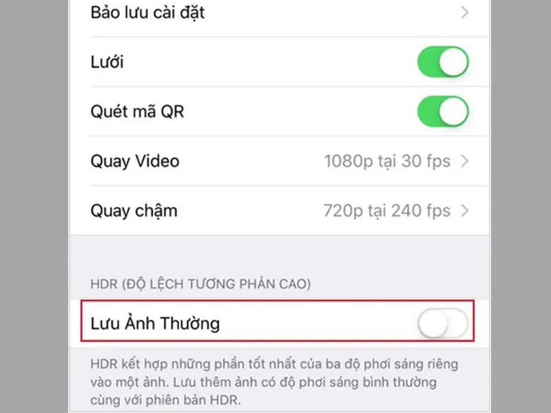 Tắt chế độ lưu ảnh thường trên iPhone của bạn