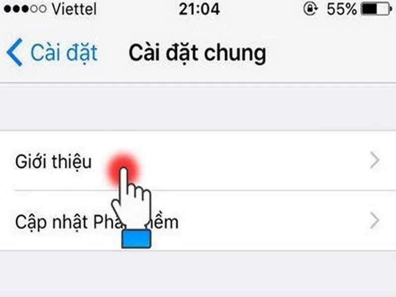 Vào “ Giới thiệu” để đọc thông tin máy chính hãng
