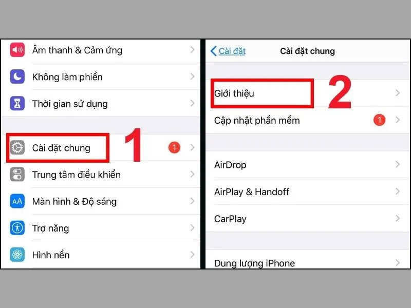 Di chuyển vào cài đặt để tiến hành xem
