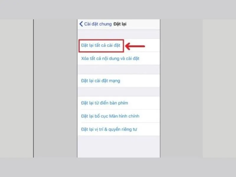 Khôi phục cài đặt ban đầu