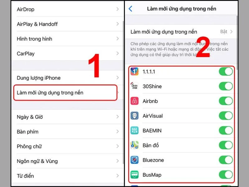 Tắt tính năng làm mới ứng dụng là Cách làm mát iPhone