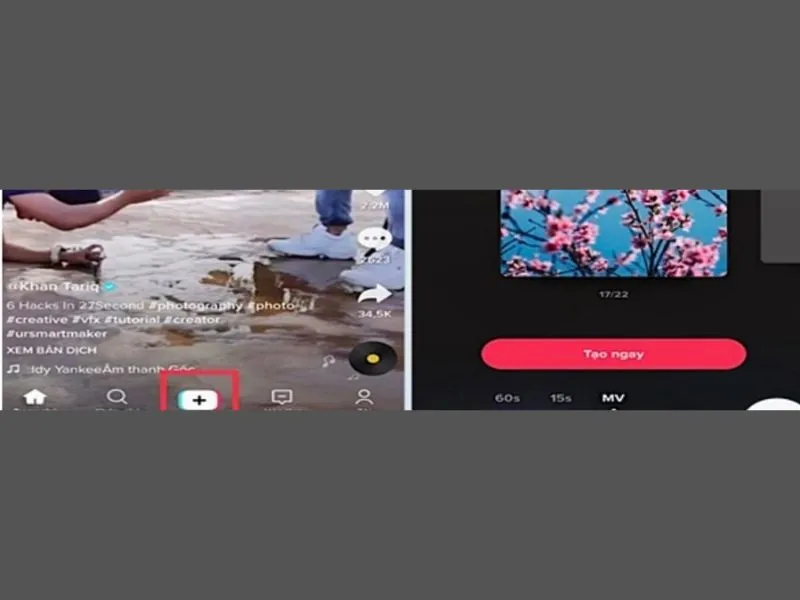 Chọn tạo video bằng nhiều hình ảnh trên ip