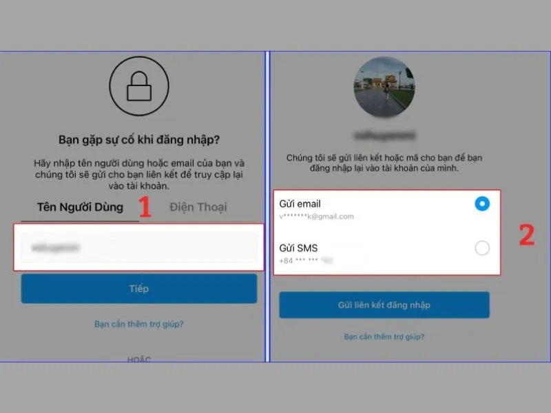 Điền tên người dùng bằng hai cách tùy chọn như hình