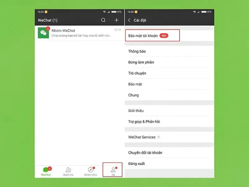 cach lay lai mat khau wechat tren dien thoai bang id