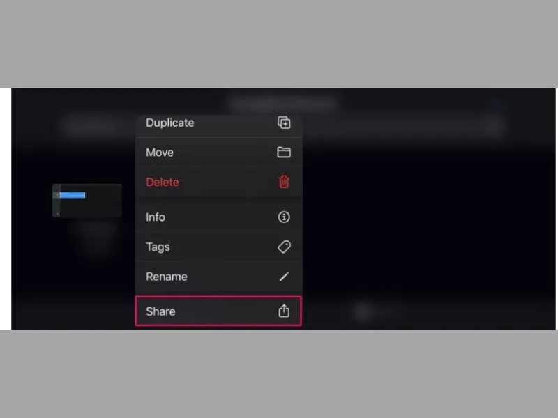 Chọn tính năng chia sẻ trên App GarageBand để tạo nhạc chuông cho iPhone
