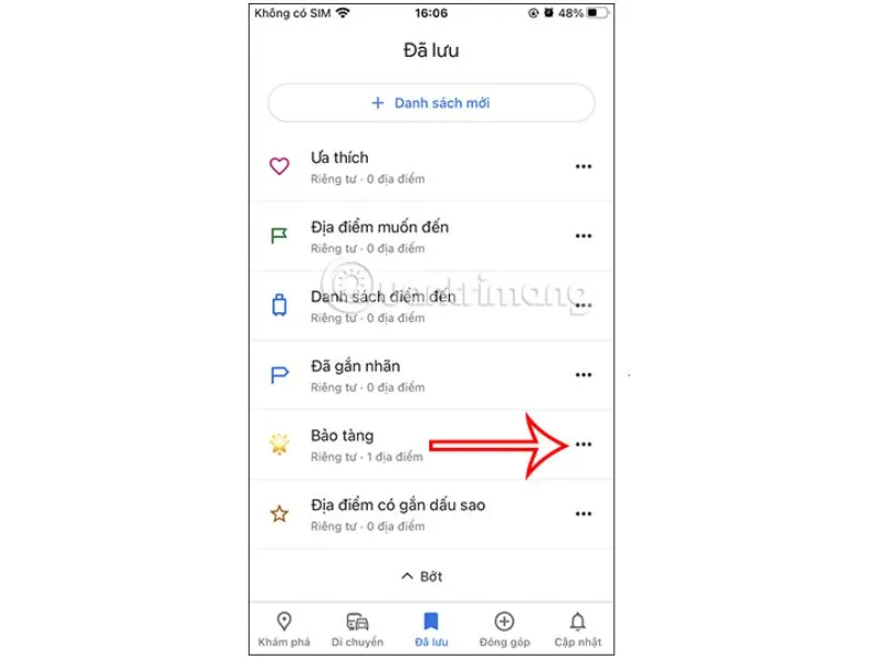 Cách lưu địa điểm bằng Emoji trên Google Maps ở dấu ba chấm