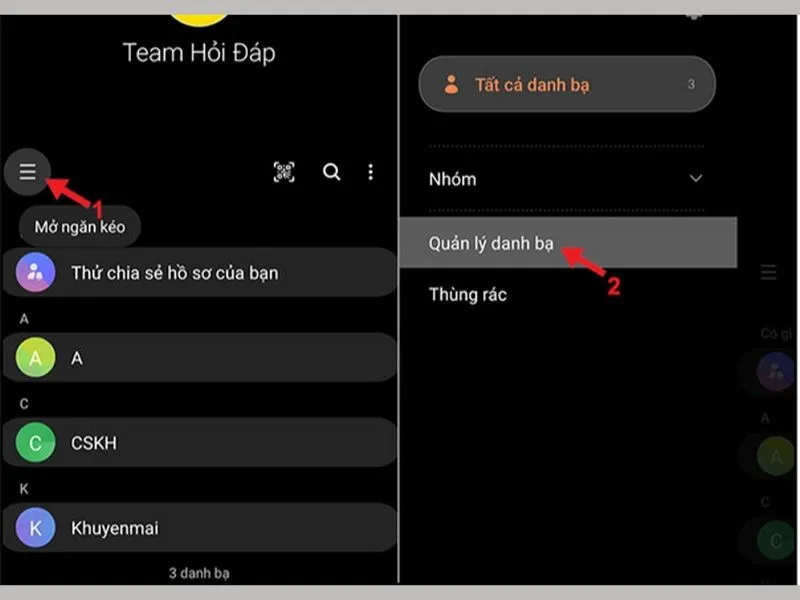 Quản lý danh bạ