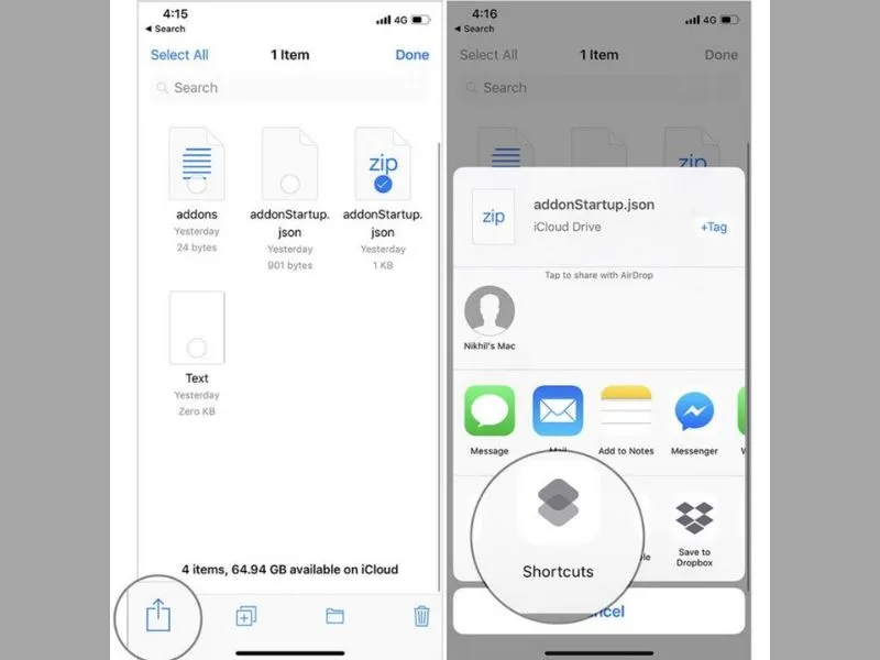 Cách mở file Zip trên iPhone bằng ứng dụng “Phím tắt”