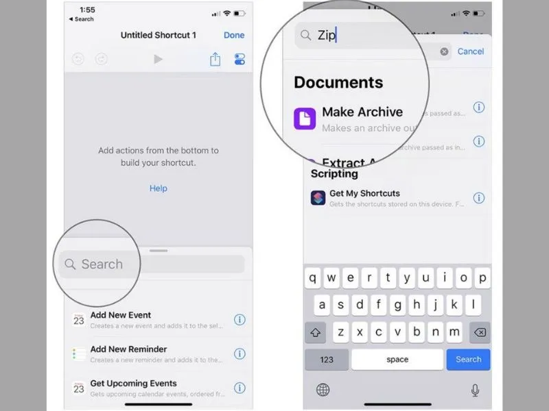 bằng công cụ “Phím tắt” trên iPhone