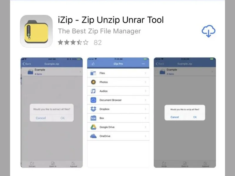 Tải ứng dụng iZip trên “App Store” 
