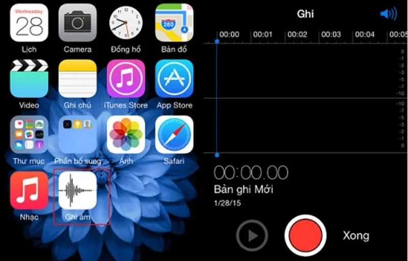 Mở biểu tượng cột sóng trên màn hình chính