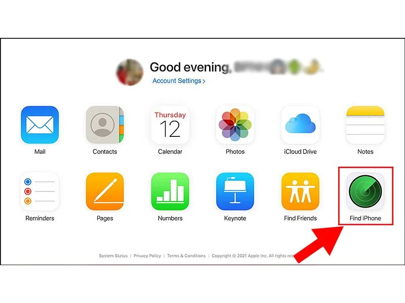 Khung cửa sổ của “Find iPhone” cách mở khoá iphone khi quên mật mã
