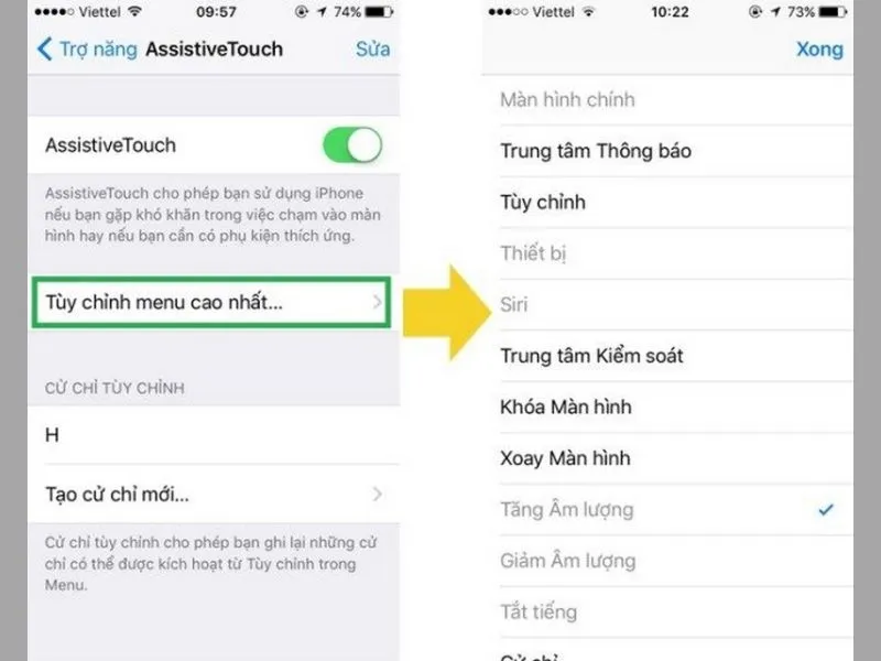Cách mở phím tắt iphone thành công