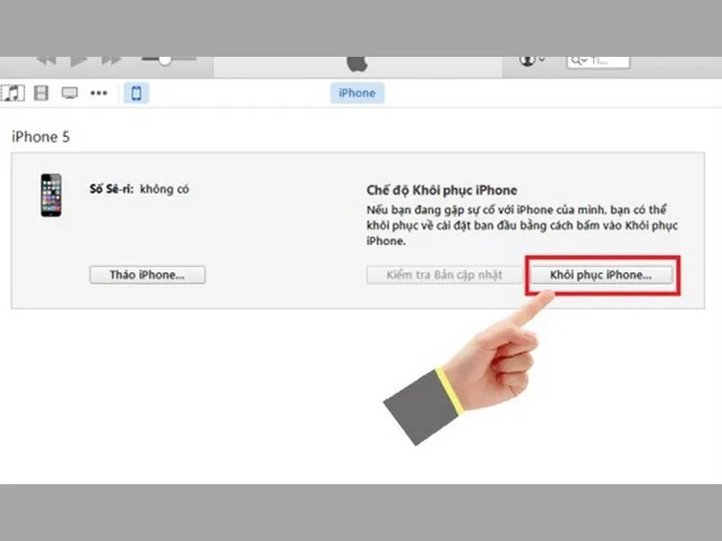 Chọn “Khôi phục iPhone” là đã hoàn tất