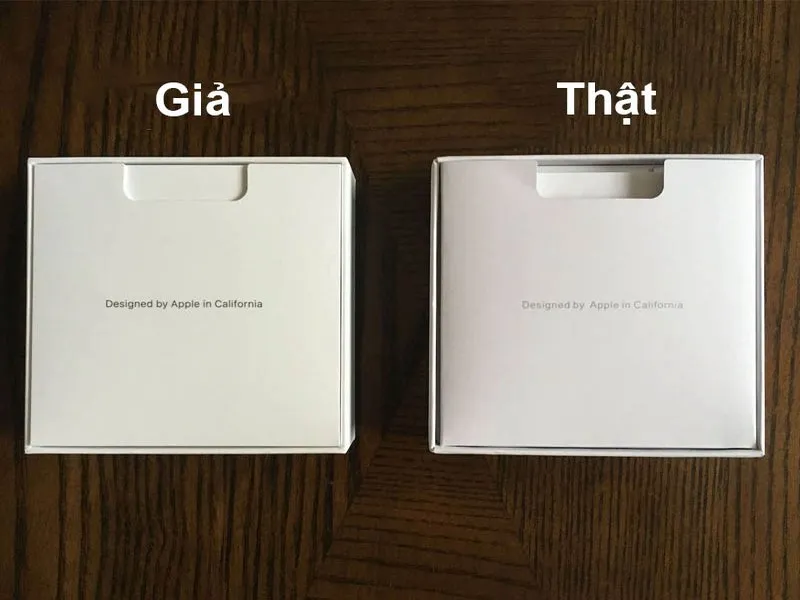 Cách phân biệt Airpod thật và giả từ hộp in bên ngoài