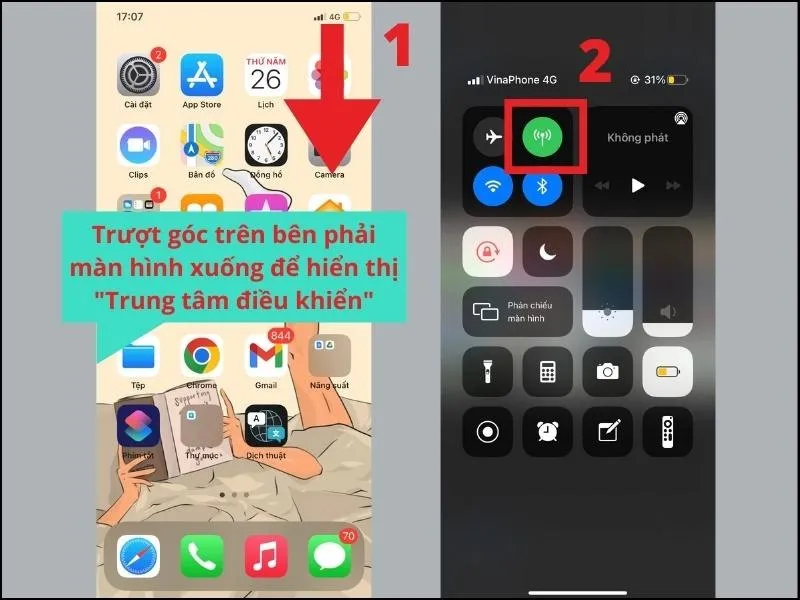 Cửa sổ “Trung tâm điều khiển”