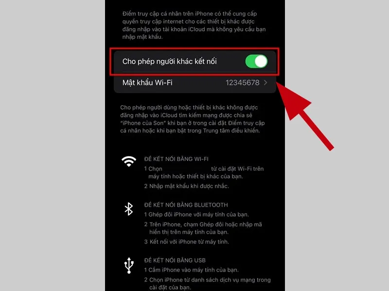 Trượt thanh tròn để cho phép kết nối wifi