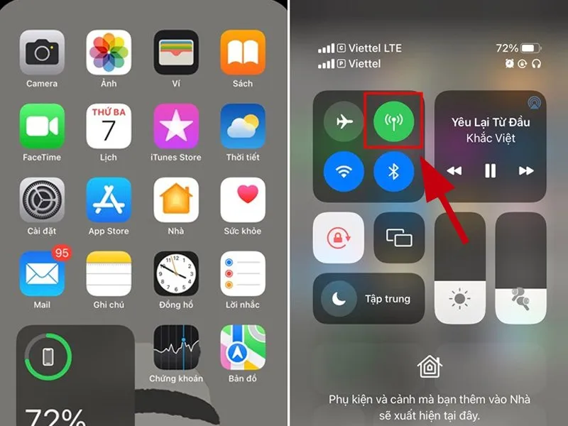 Tắt nhanh wifi trên màn hình chính