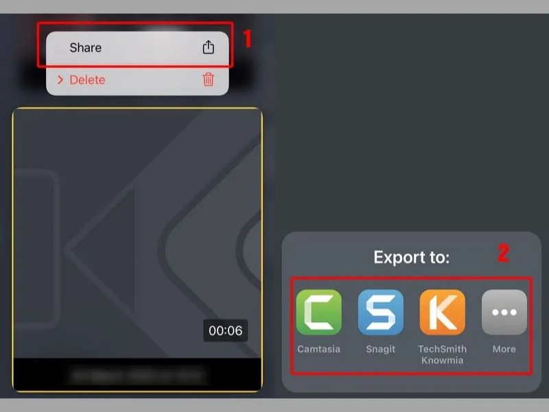 Chia sẻ Video quay màn hình được thực hiện bởi TechSmith Capture