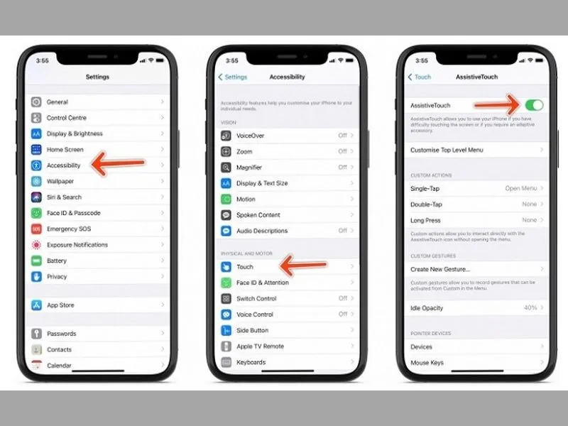 Chụp ảnh màn hình bằng phím Home ảo trên iphone 13 pro max