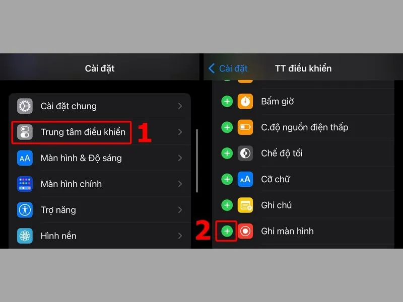 Kích hoạt tính năng Ghi màn hình
